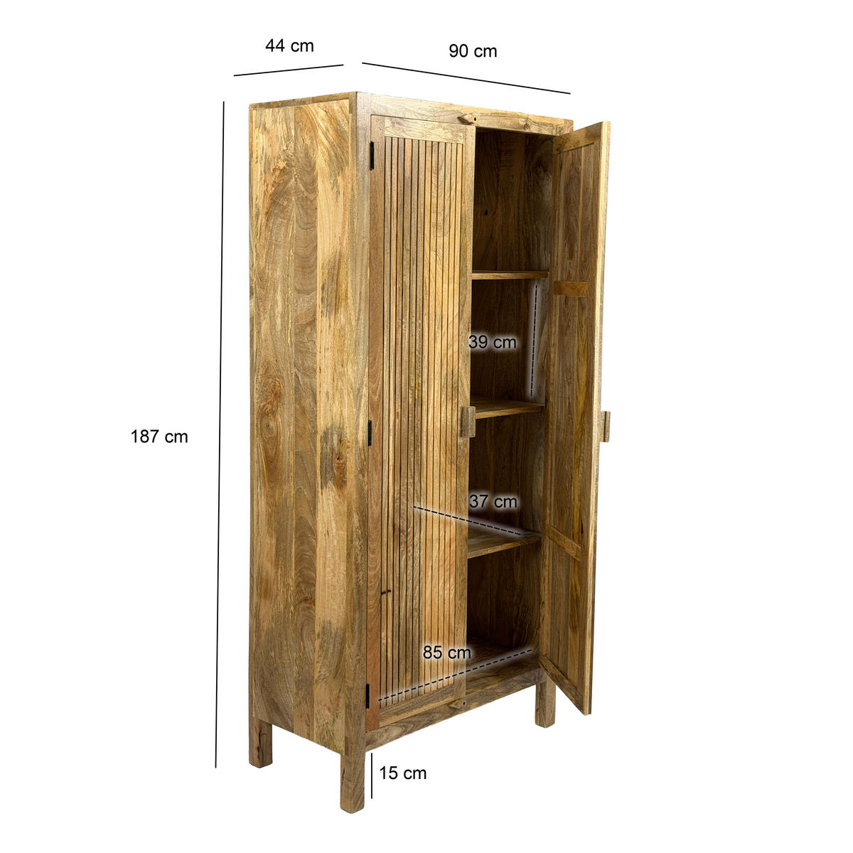 OMARA, masivno mangov les rjava  - rjava, Design, les (90/44/187cm) - Livetastic