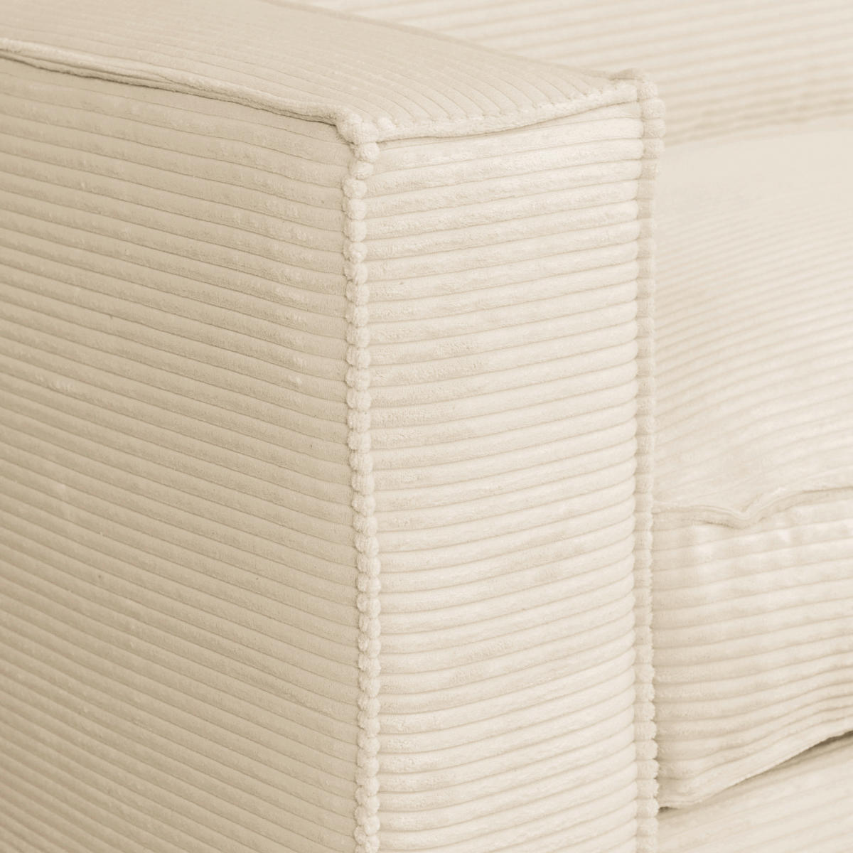 SCHLAFSOFA Cord Creme  - Dunkelbraun/Creme, Design, Holz/Textil (203/85/99cm) - MID.YOU