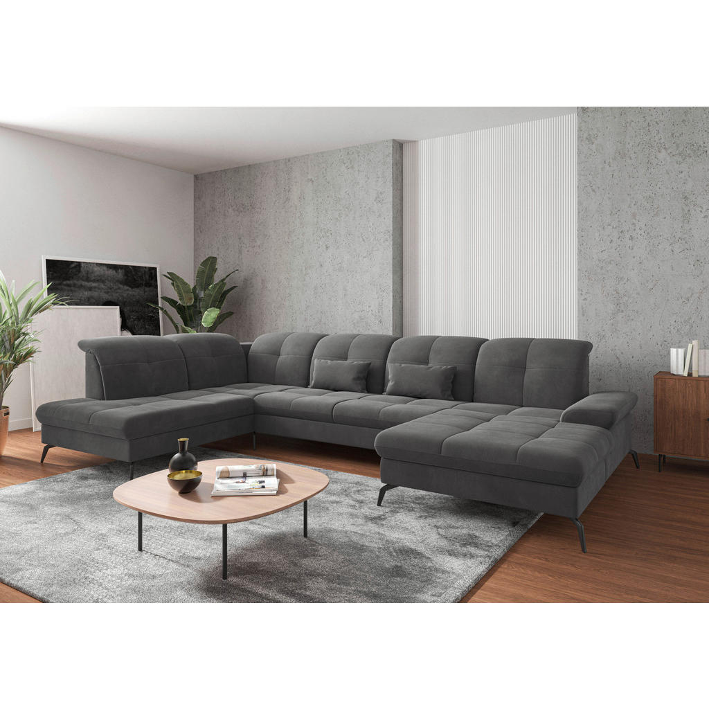 Sit & More SEDACIA SÚPRAVA, textil, sivá
