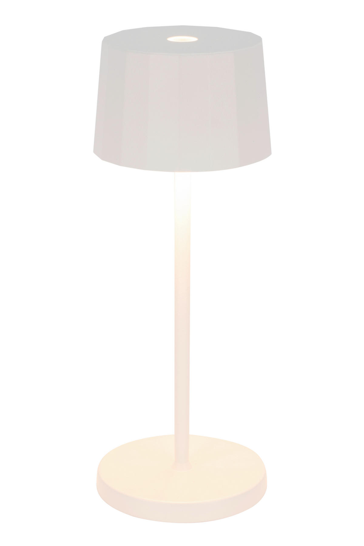 AKKU-TISCHLEUCHTE Mini Pleat 7,5/20 cm  - Weiß, Design, Kunststoff/Metall (7,5/20cm) - Dieter Knoll