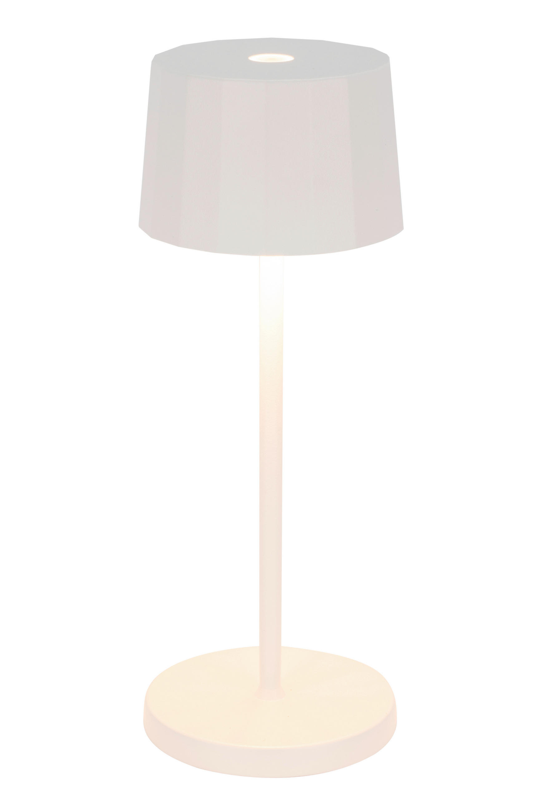 Dieter Knoll Akku-Tischleuchte Mini Pleat Weiß 20 cm