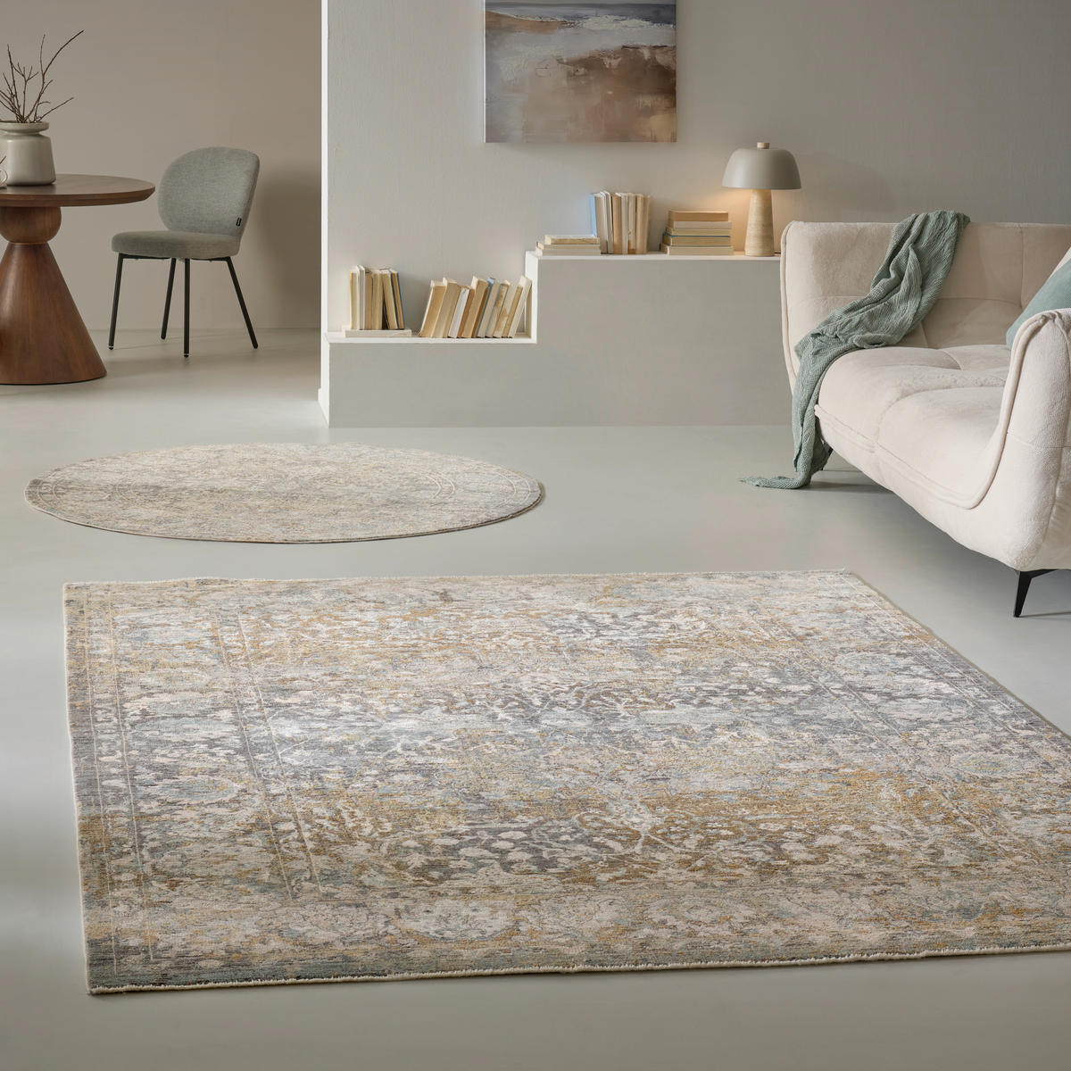 VINTAGE-TEPPICH 200/290 cm Paulien Blau, Grau rechteckig  - Blau/Grau, LIFESTYLE, Kunststoff/Textil (200/290cm) - Dieter Knoll