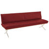 SITZBANK in Holz, Metall, Leder Rot, Edelstahlfarben  - Edelstahlfarben/Rot, Design, Leder/Holz (214/88/66cm) - Koinor