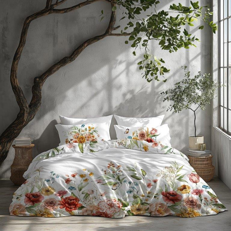 POSTELJINA SA DVA LICA 140/200 cm saten bela  - bela, Osnovno, tekstil (140/200cm) - Esposa