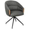 ARMLEHNSTUHL  Sitzfläche 360° drehbar, automatische Rückholfunktion  Echtleder  - Anthrazit/Schwarz, Design, Leder/Holz (61/84/62cm) - Valnatura