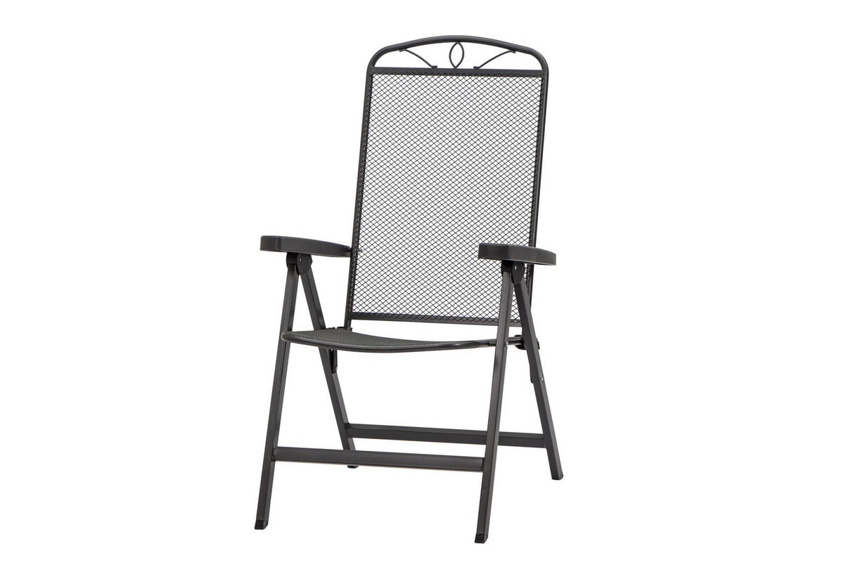 KLAPPSESSEL-SET in Metall Anthrazit  - Anthrazit, Basics, Metall (65/103/60cm) - Siena Garden