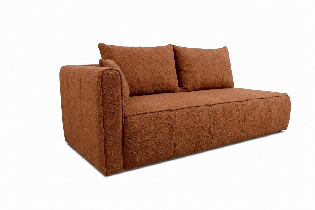 RÉCAMIERE HEVIA in Bouclé Rostfarben  inkl.  - Rostfarben/Schwarz, Design, Kunststoff/Textil (98/97/235cm) - MID.YOU
