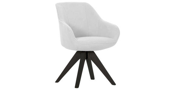 ARMLEHNSTUHL  in Bouclé, Teddystoff  - Schwarz/Weiß, Design, Holz (60/83/65cm) - Landscape