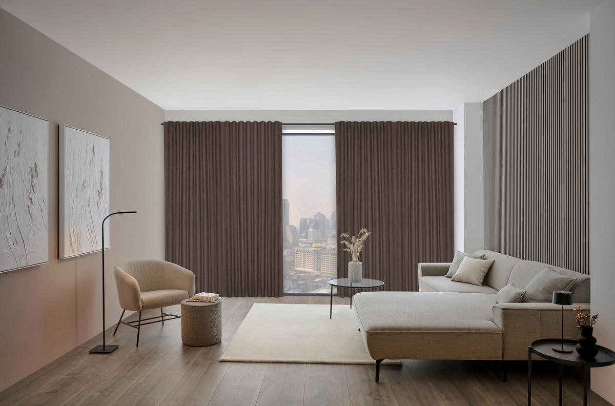 FERTIGVORHANG  Verdunkelung  135/245 cm   - Mokka, KONVENTIONELL, Textil (135/245cm) - Dieter Knoll