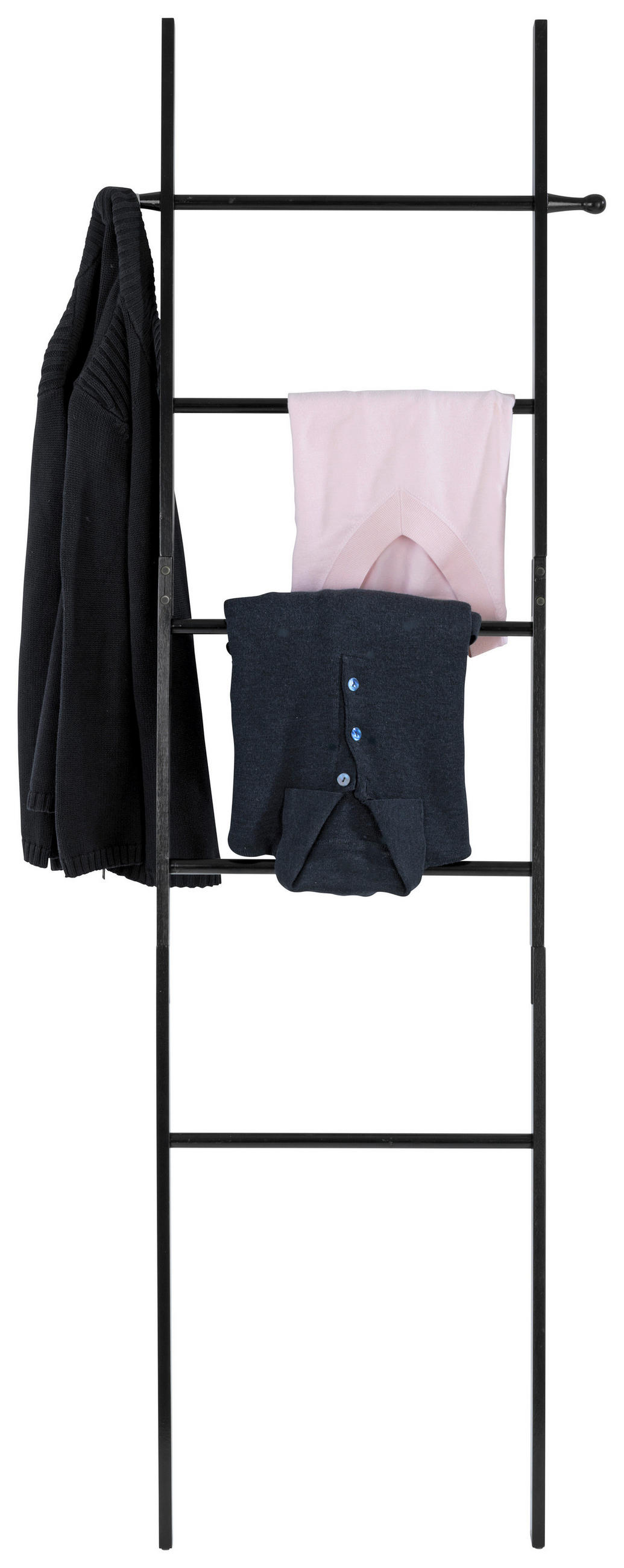 TÖRÖLKÖZŐTARTÓ LÉTRA 43/170/33 cm  - fekete, Basics, fa (43/170/33cm) - Wenko