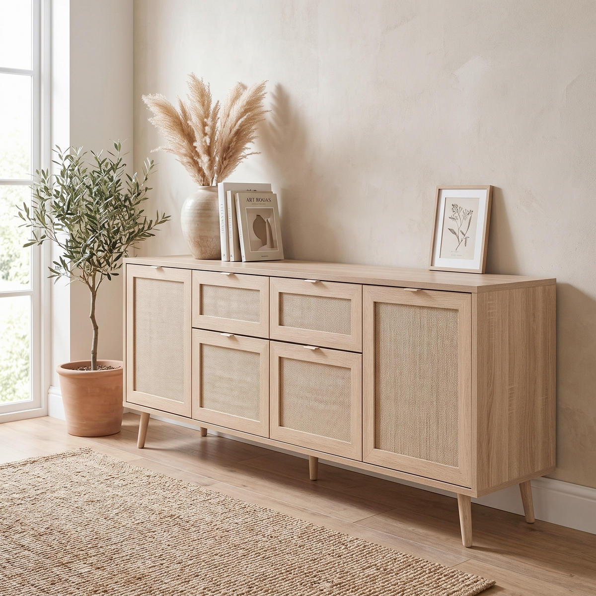 SIDEBOARD  180/71/40 cm 2 Schublade(n)  - Sonoma Eiche, Natur, Holz/Holzwerkstoff (180/71/40cm) - MID.YOU