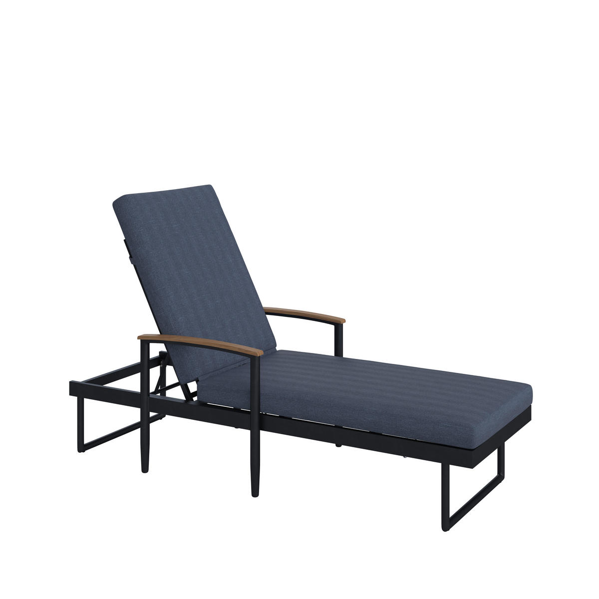 SONNENLIEGE 200/73/57 cm Teakholz  - Dunkelgrau, MODERN, Holz/Metall (200/73/57cm) - Ambia Garden