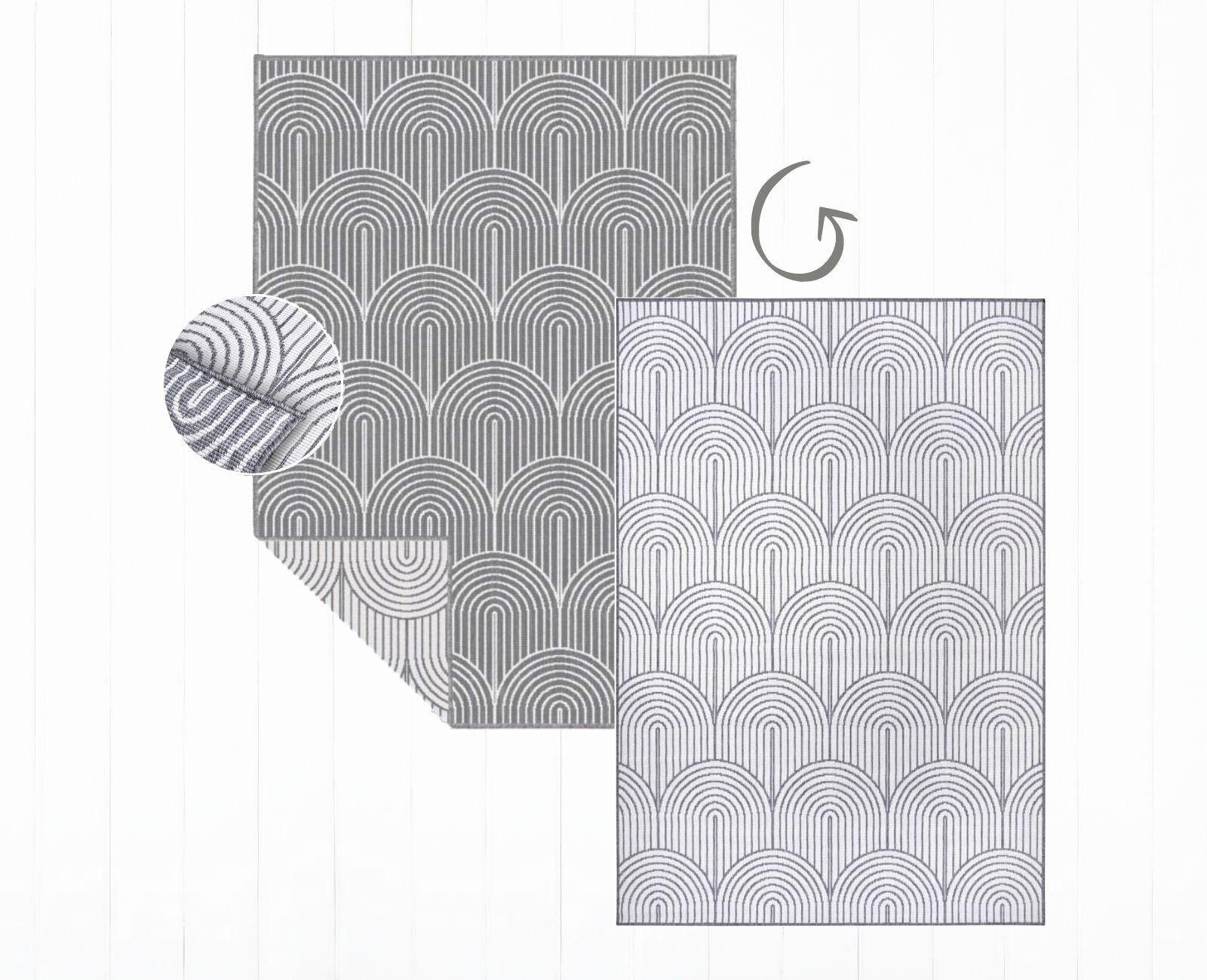 OUTDOORTEPPICH 200/290 cm Pangli Silberfarben, Weiß  - Silberfarben/Weiß, Design, Kunststoff (200/290cm)