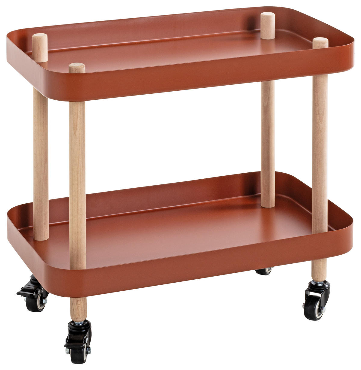 SERVERINGSVAGN i naturfärgad, röd, bokfärgad bok  - röd/bokfärgad, Modern, metall/trä (50/30/47cm)