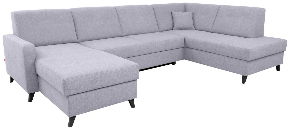 ROHOVÁ SEDAČKA, drevo, textil, sivá - sivá/jadrový buk, Modern, drevo/textil (161/299/187cm) - Cantus