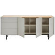 SIDEBOARD 180/77,5/40 cm  - Eichefarben/Hellgrau, Design, Holz/Holzwerkstoff (180/77,5/40cm) - Carryhome