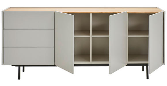 SIDEBOARD 180/77,5/40 cm  - Eichefarben/Hellgrau, Design, Holz/Holzwerkstoff (180/77,5/40cm) - Carryhome