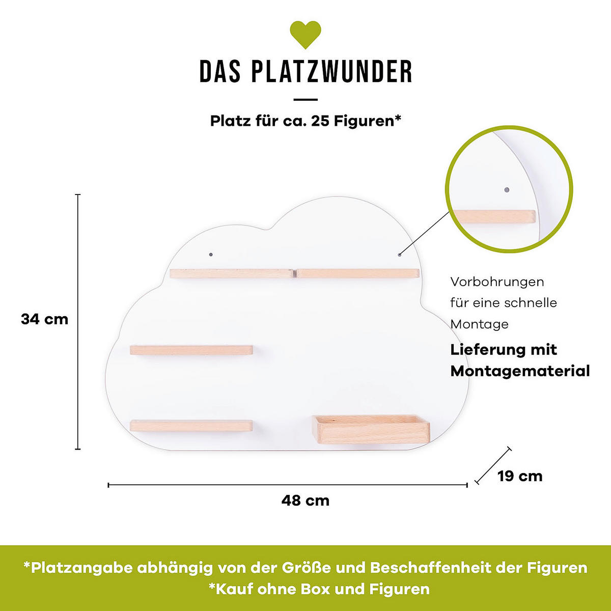 KINDERREGAL Weiß  - Weiß, MODERN, Holzwerkstoff (48/35/19cm) - MID.YOU