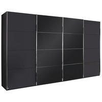 SCHWEBETÜRENSCHRANK 361/235/68 cm 4-türig Graphitfarben, Schwarz  - Chromfarben/Graphitfarben, KONVENTIONELL, Glas/Holzwerkstoff (361/235/68cm) - Novel