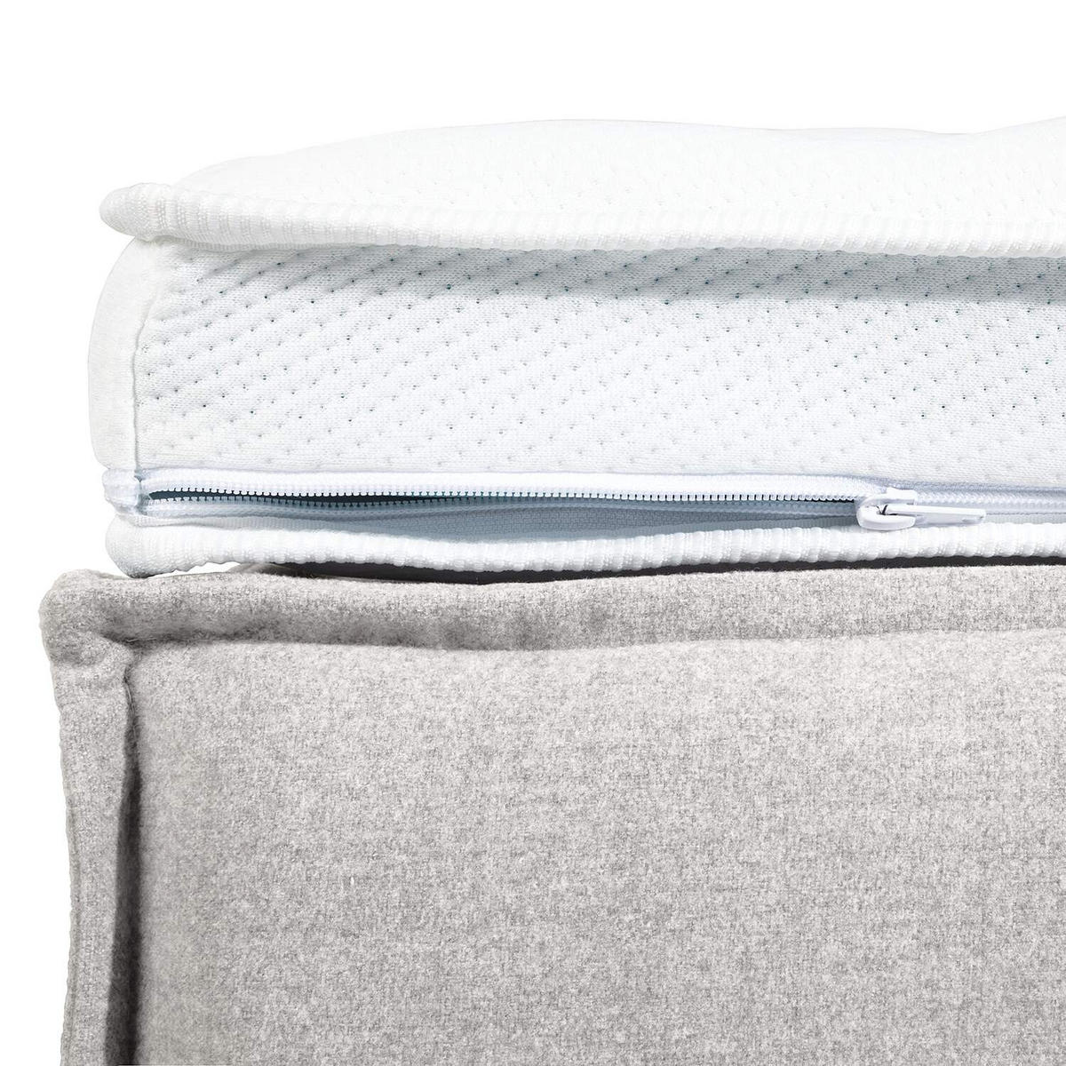BOXSPRINGBETT 180/200 cm  in Creme  - Creme/Schwarz, Design, Textil (180/200cm) - home24