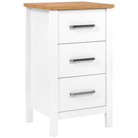 KOMODA   53/92/45 cm   bijela, hrast Artisan  - bijela/srebrne boje, Romantično / ladanjski, drvni materijal/metal (53/92/45cm)