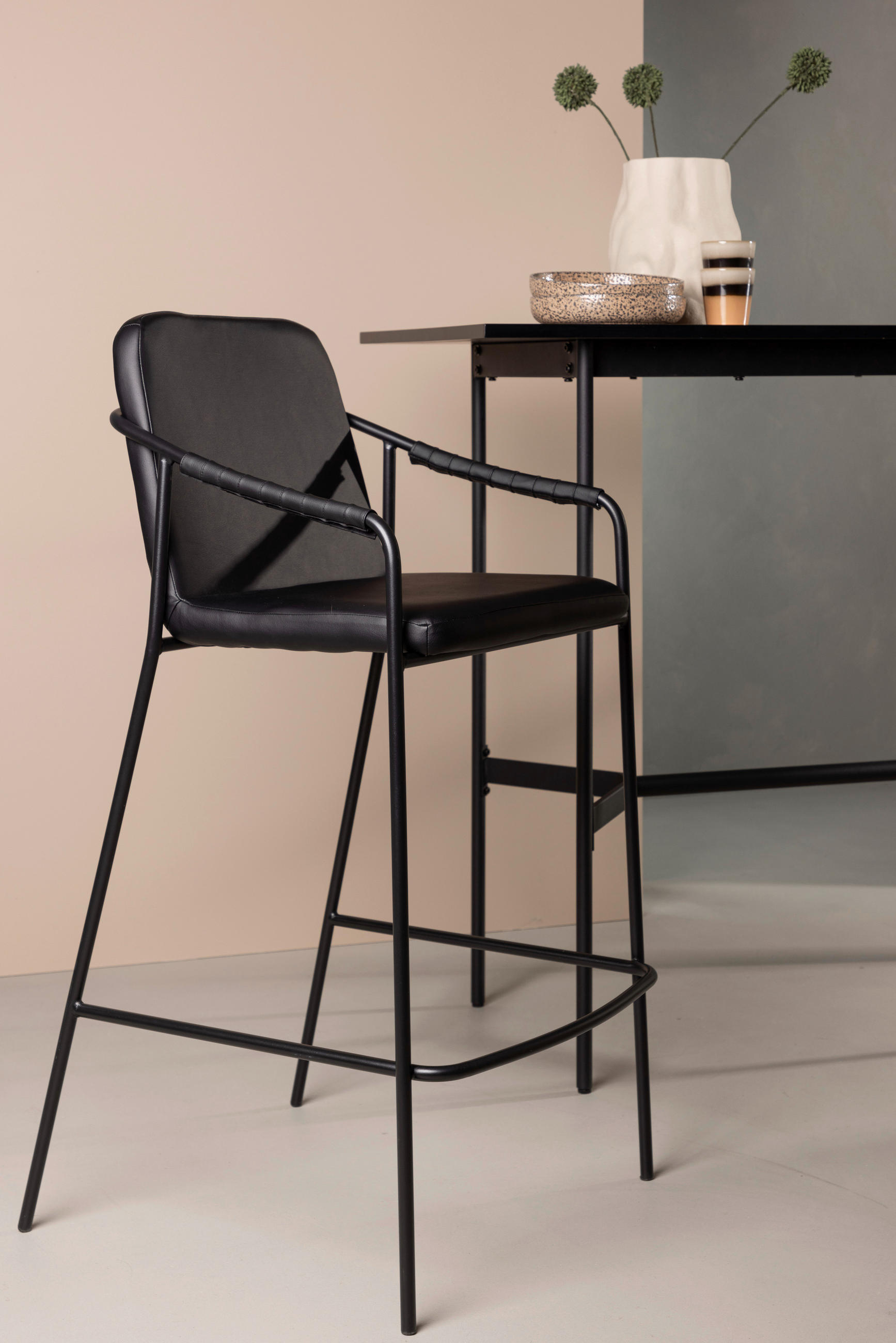 BARSTOL i svart  - svart, Design, metall/plast (55/107/56cm) - Best Price