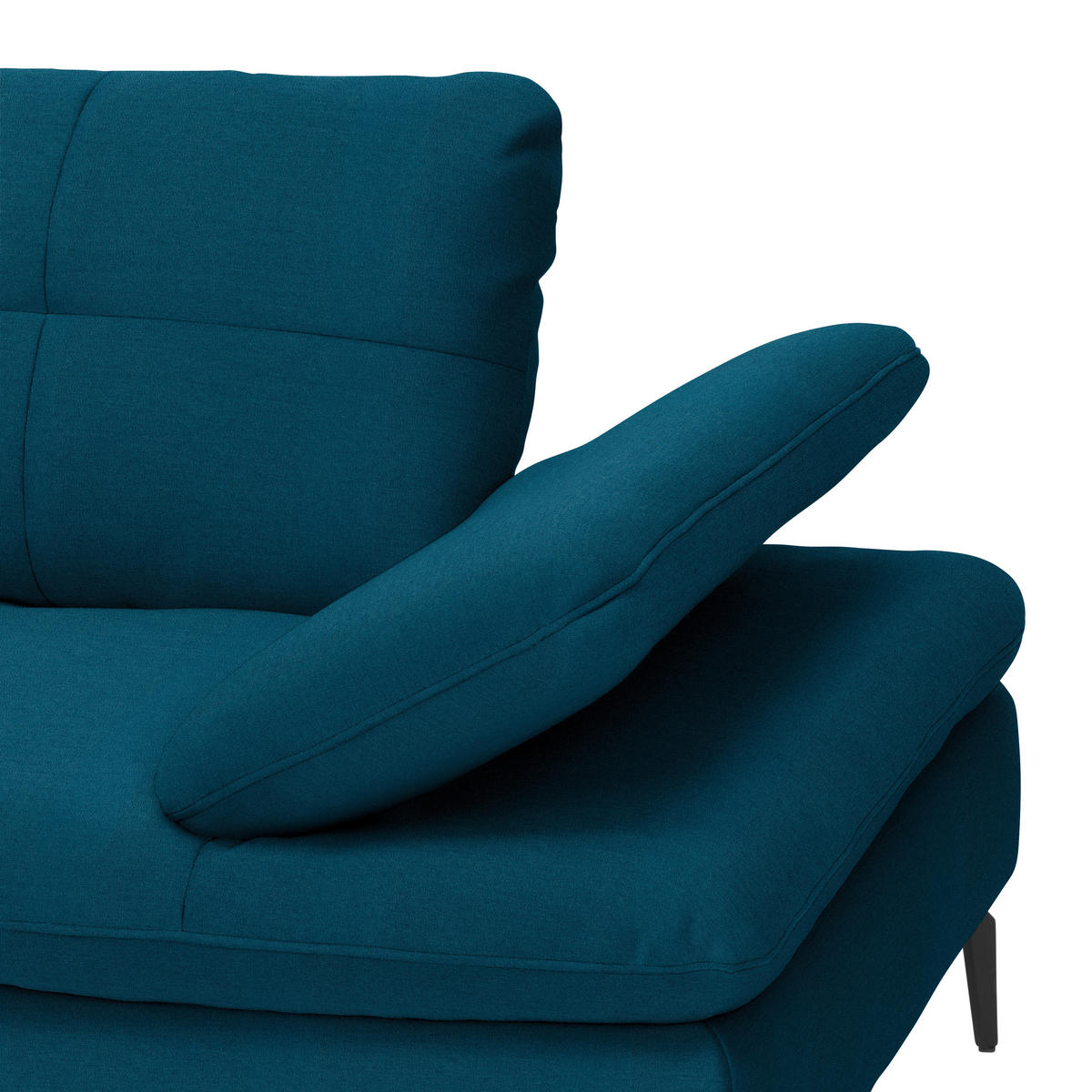 ECKSOFA in Webstoff Dunkelblau  179/301 cm  - Schwarz/Dunkelblau, Design, Textil/Metall (179/301cm) - Chilliano