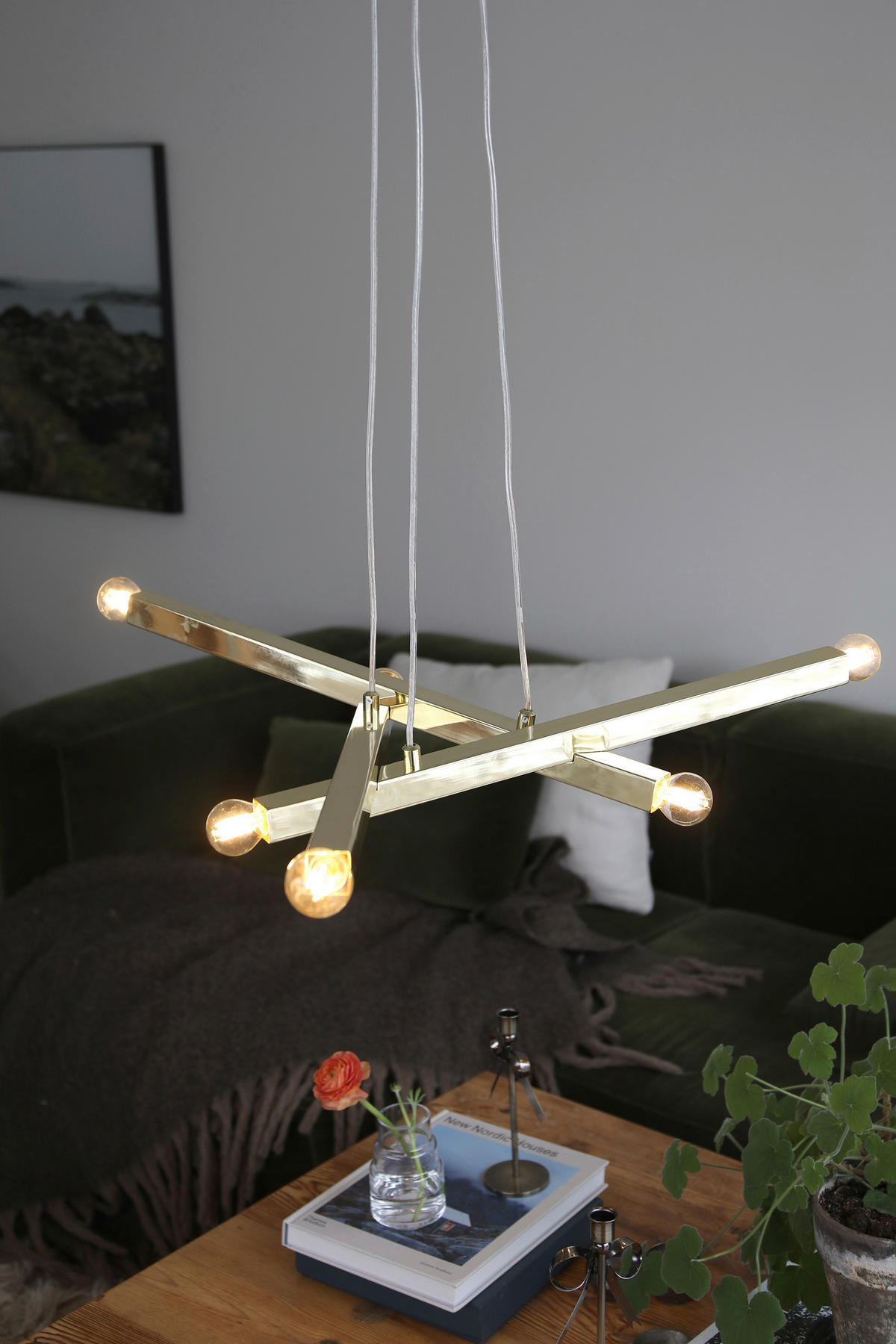 PENDELLEUCHTE Stack 79,5/9,5/79,5 cm  - Messingfarben, Basics, Metall (79,5/9,5/79,5cm) - Markslöjd