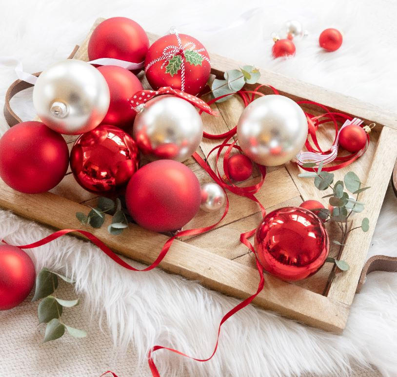 CHRISTBAUMKUGEL-SET 2,5 cm 24-teilig  - Rot, KONVENTIONELL, Glas (2,5cm)