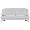 3-SITZER-SOFA in Echtleder Weiß  - Weiß, Design, Leder/Metall (215/90/109cm)