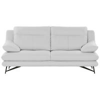 2,5-SITZER Echtleder Weiß  - Schwarz/Weiß, Design, Leder/Metall (195/90/109cm) - Calia Italia