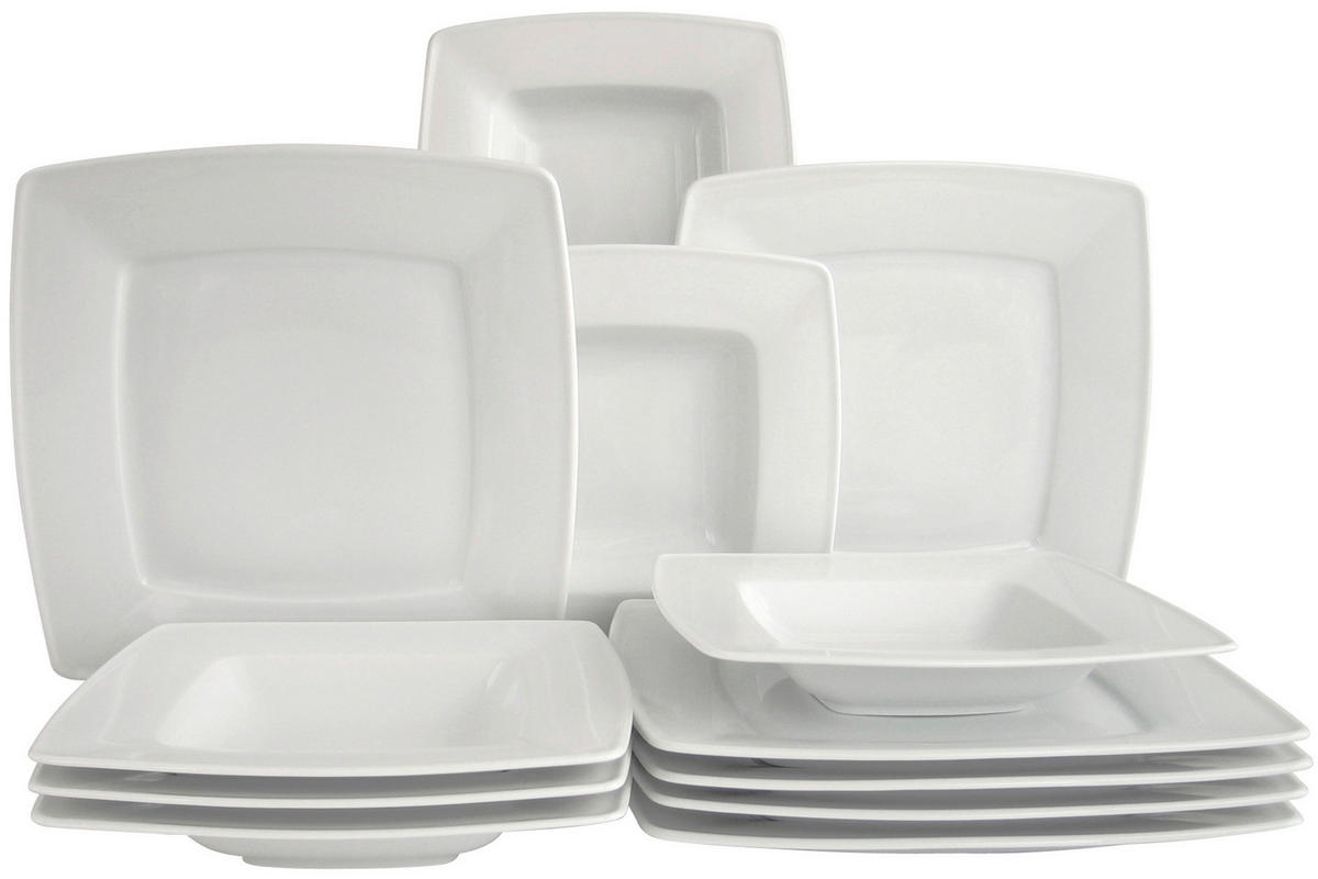 TAFELSERVICE Weiß Victoria weiß 12-teilig  - Weiß, Basics, Keramik - Creatable