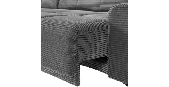 ECKSOFA Dunkelgrau Cord  - Dunkelgrau/Schwarz, KONVENTIONELL, Textil/Metall (165/295cm) - Carryhome