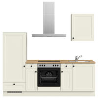 KÜCHENBLOCK 240 cm   in Weiß, Eichefarben  - Eichefarben/Schwarz, MODERN, Holzwerkstoff/Metall (240cm) - Nobilia