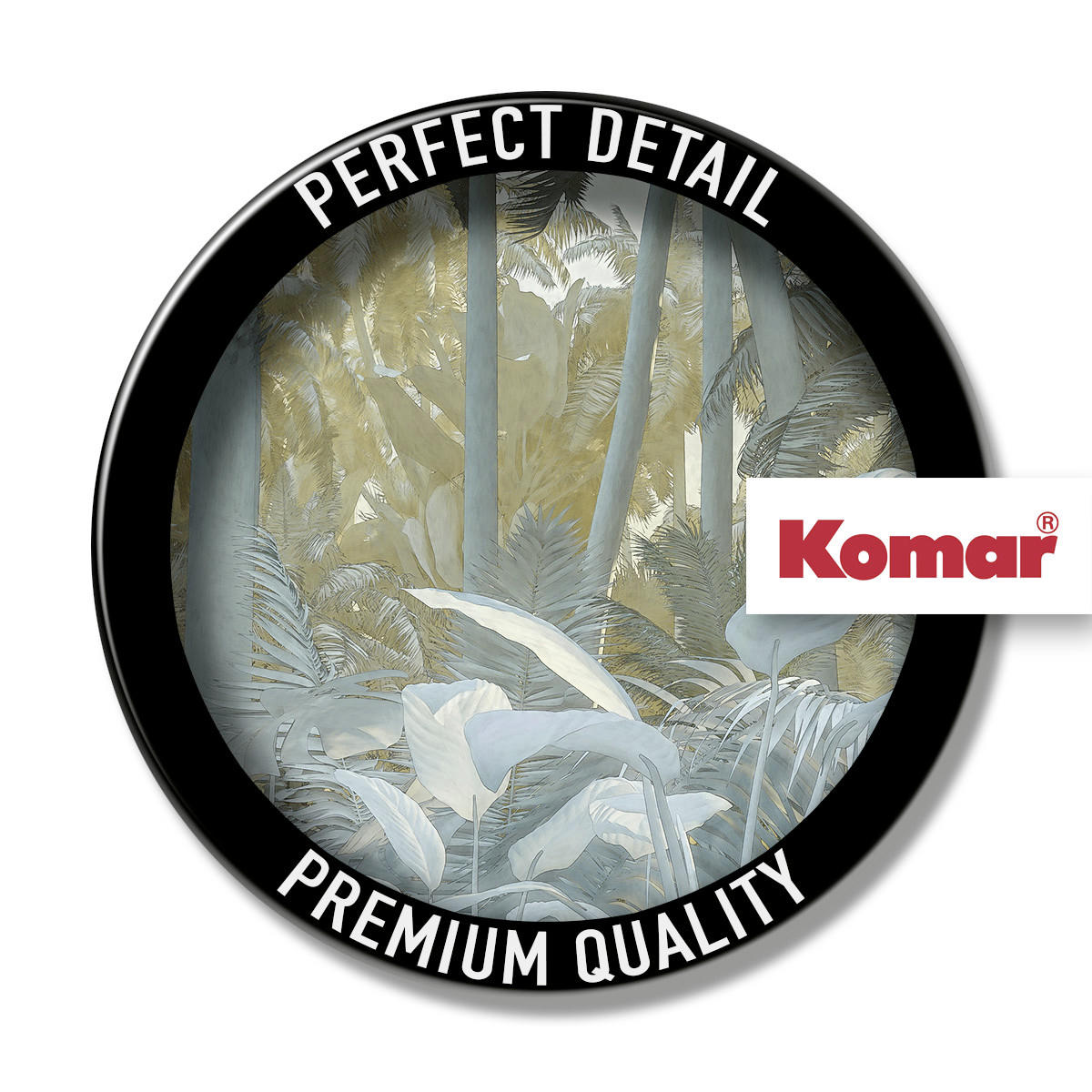 VLIESTAPETE Komar Dot Exotic Jungle  - Weiß/Grau, Natur (125cm) - Komar