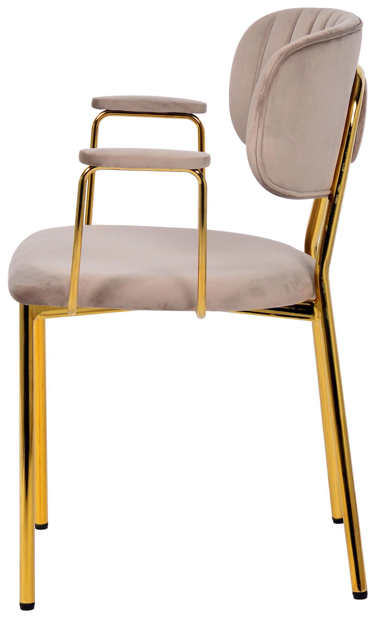 STUHL-SET 2 Stück  in Eisen  - Taupe/Goldfarben, Design, Kunststoff/Metall (63/80/51cm) - Kayoom