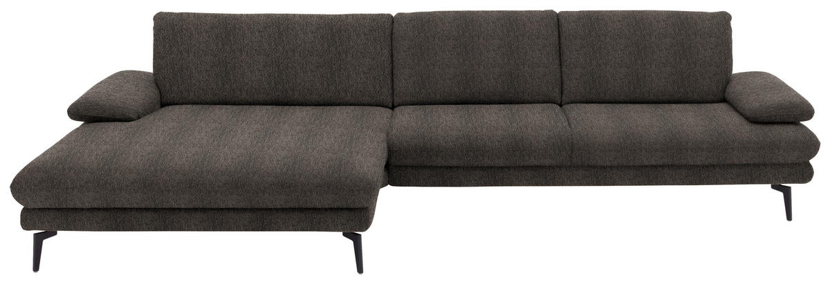 ECKSOFA in Chenille Fango  - Fango/Schwarz, Design, Textil/Metall (180/310cm) - Dieter Knoll