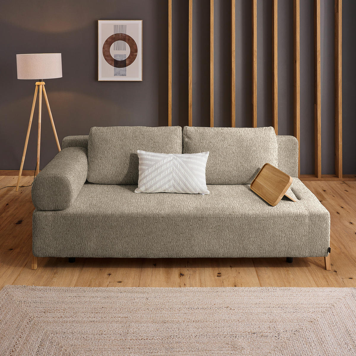 SCHLAFSOFA in Holz, Textil Braun  - Naturfarben/Braun, Design, Holz/Textil (211/88/102cm) - Niels Andersson