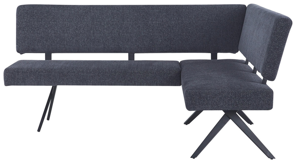 ECKBANK 190/150 cm  in Dunkelgrau  - Dunkelgrau/Schwarz, KONVENTIONELL, Textil/Metall (190/150cm) - MID.YOU