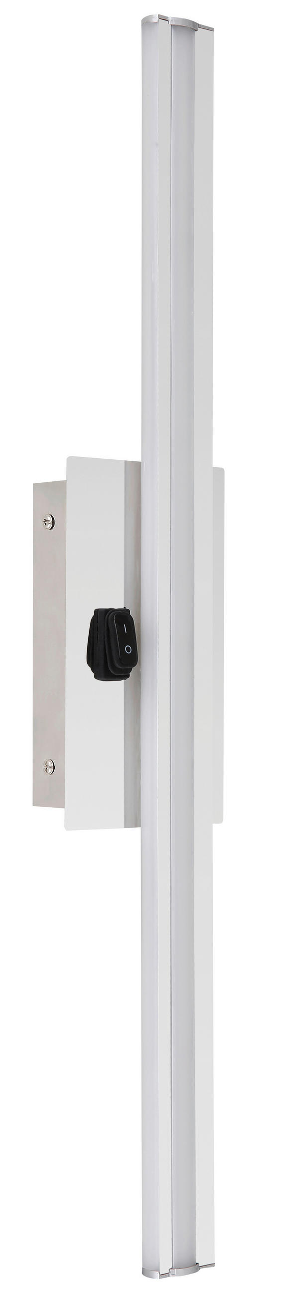 LED FALILÁMPA - krómszínű/opál, Design, műanyag/fém (10/6,2/61cm) - Globo