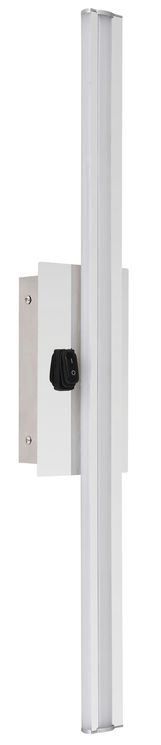 LED FALILÁMPA - krómszínű/opál, Design, műanyag/fém (10/6,2/61cm) - Globo