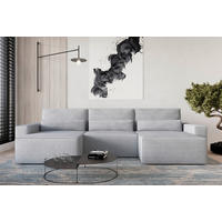 WOHNLANDSCHAFT BRAZIL MINI U in Hellgrau  - Hellgrau/Schwarz, Design, Kunststoff/Textil (162/350/162cm) - MID.YOU