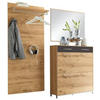 GARDEROBE 3-teilig  in 190/195/31 cm  - Eichefarben/Anthrazit, Design, Glas/Holz (190/195/31cm)