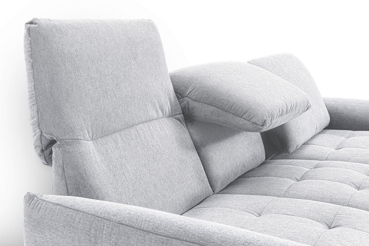 ECKSOFA in Flachgewebe Creme  - Creme/Schwarz, Design, Holz/Textil (245/171-185cm) - Stylife