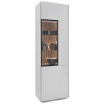 VITRINE in Eiche Weiß, Eichefarben  - Eichefarben/Schwarz, Design, Glas/Holz (60,8/198,6/40cm) - Dieter Knoll