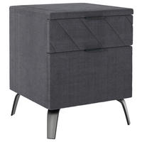 NACHTSCHRANK 44/55/44 cm  - Dunkelgrau/Schwarz, Design, Textil/Metall (44/55/44cm) - Esposa