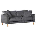 BIGSOFA in Cord Anthrazit  - Anthrazit/Naturfarben, ROMANTIK / LANDHAUS, Holz/Textil (220/69/100cm) - Landscape