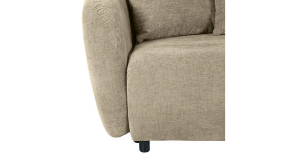 SCHLAFSOFA mit Liegefunktion, Schlafen auf Sitzhöhe, Rücken echt Flachgewebe Beige - Beige/Schwarz, KONVENTIONELL, Kunststoff/Textil (250/74/108cm) - Carryhome