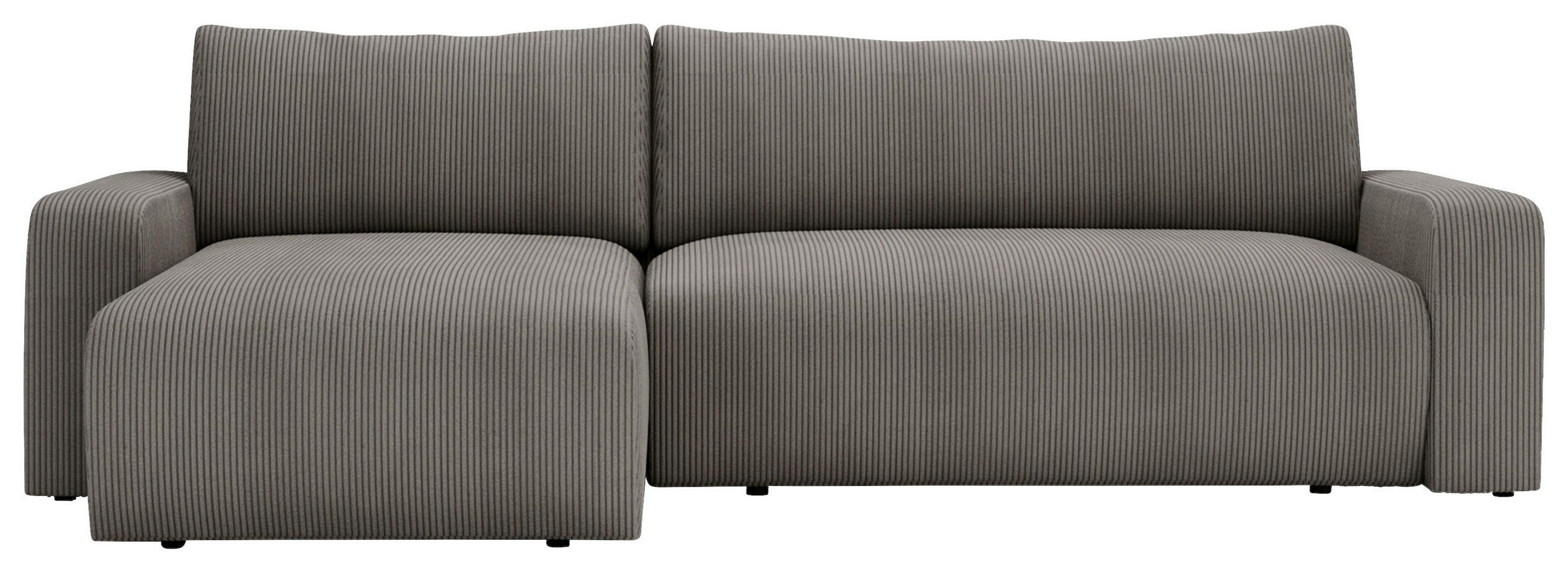 ECKSOFA in Cord Dunkelgrau  - Dunkelgrau/Schwarz, MODERN, Kunststoff/Textil (150/245cm) - Carryhome