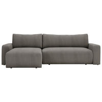ECKSOFA in Cord Dunkelgrau  - Dunkelgrau/Schwarz, Modern, Kunststoff/Textil (150/245cm) - Carryhome